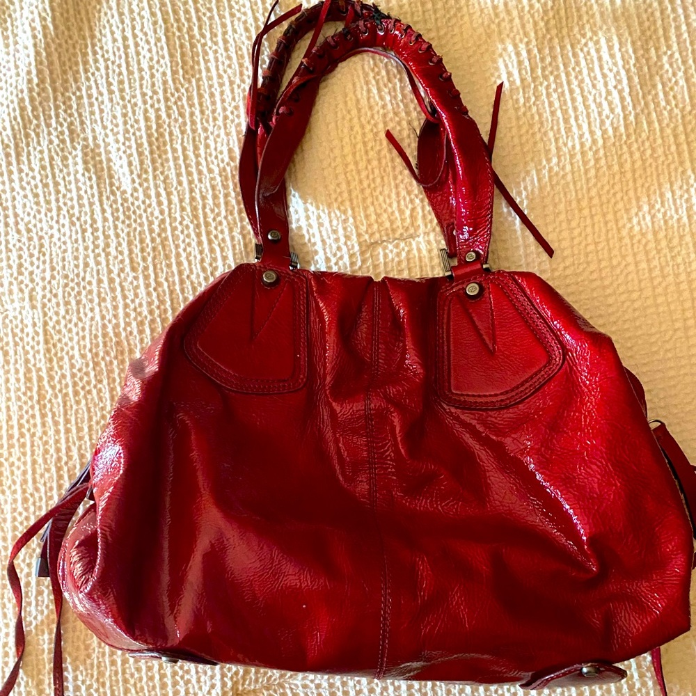 Francesco biasia patent red purse